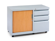 卷门三抽地柜 Floor cabinet with rolling door and 3 drawers